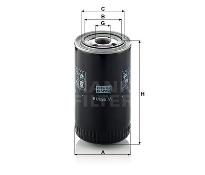 Luftfilter Mann Hummel - W 950/18 passend zu KOMATSU