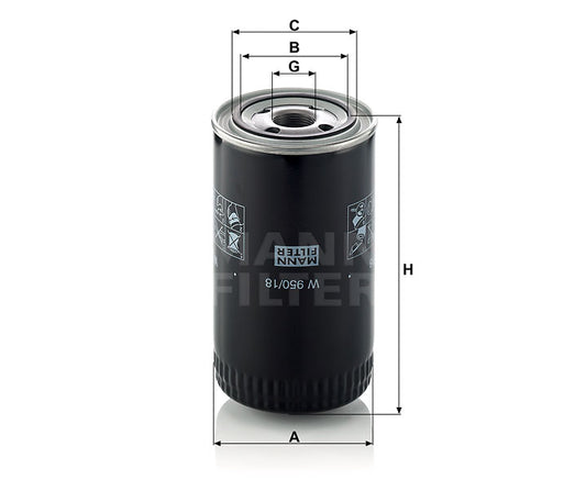 Luftfilter Mann Hummel - W 950/18 passend zu KOMATSU