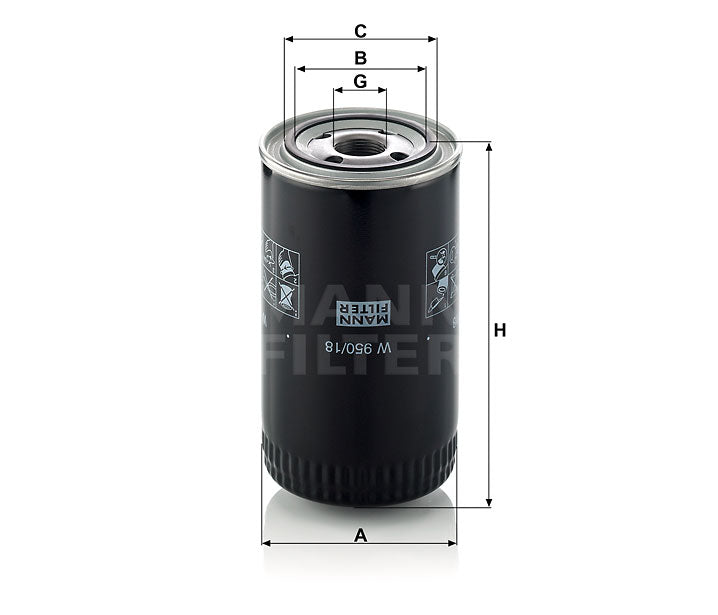 Luftfilter Mann Hummel - W 950/18 passend zu CASE/CASE IH
