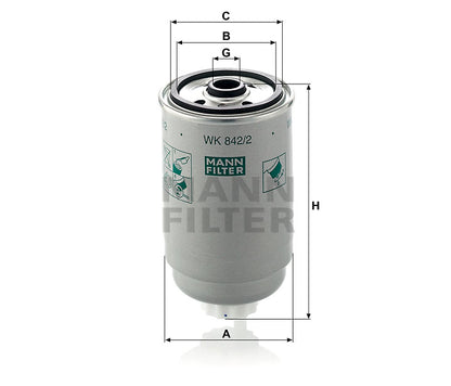 Kraftstofffilter Mann Hummel - WK 842/2 passend zu IVECO