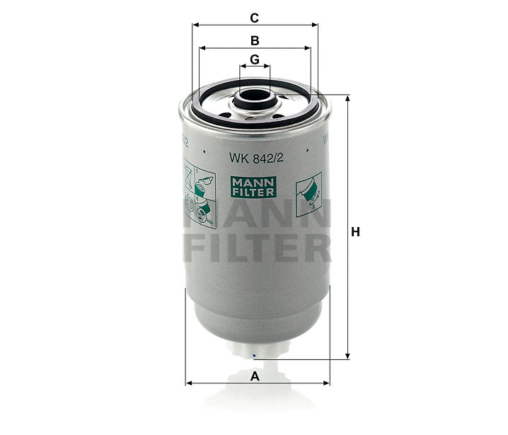 Kraftstofffilter Mann Hummel - WK 842/2 passend zu BOMAG