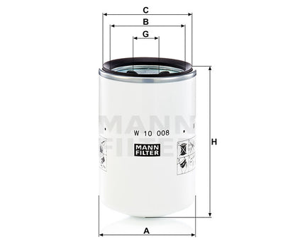 Hydraulikfilter Mann Hummel - W 10 008 passend zu CATERPILLAR