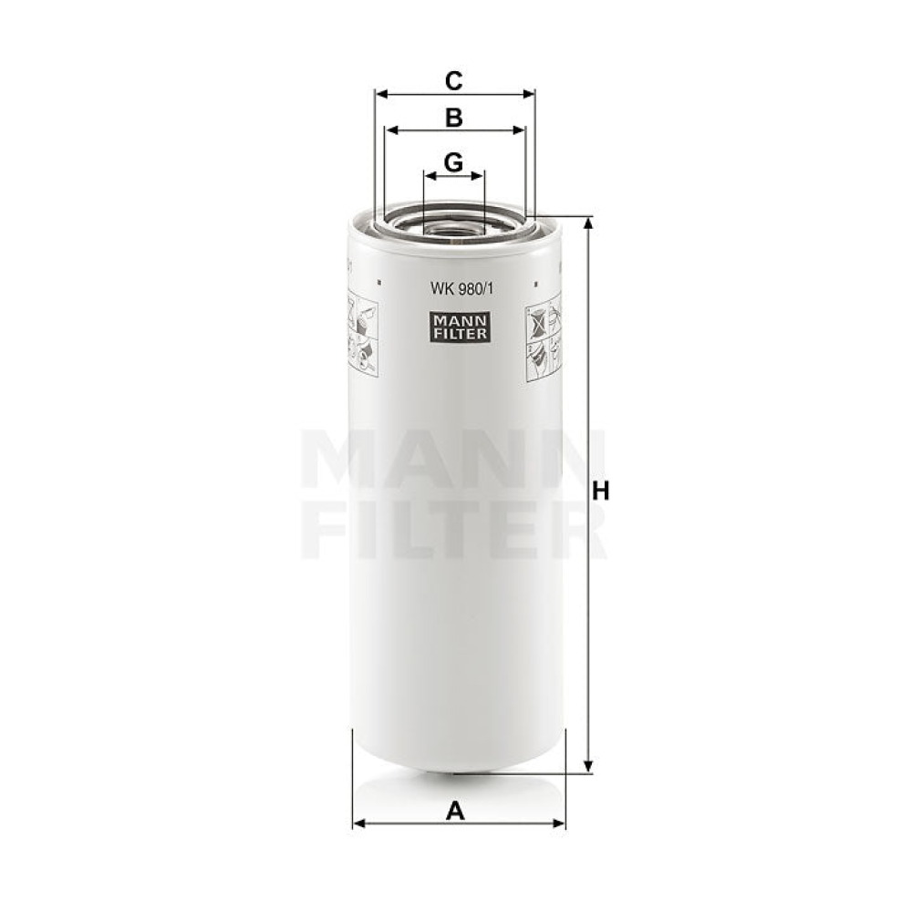 Kraftstofffilter Mann Hummel - WK 980/1 passend zu CATERPILLAR