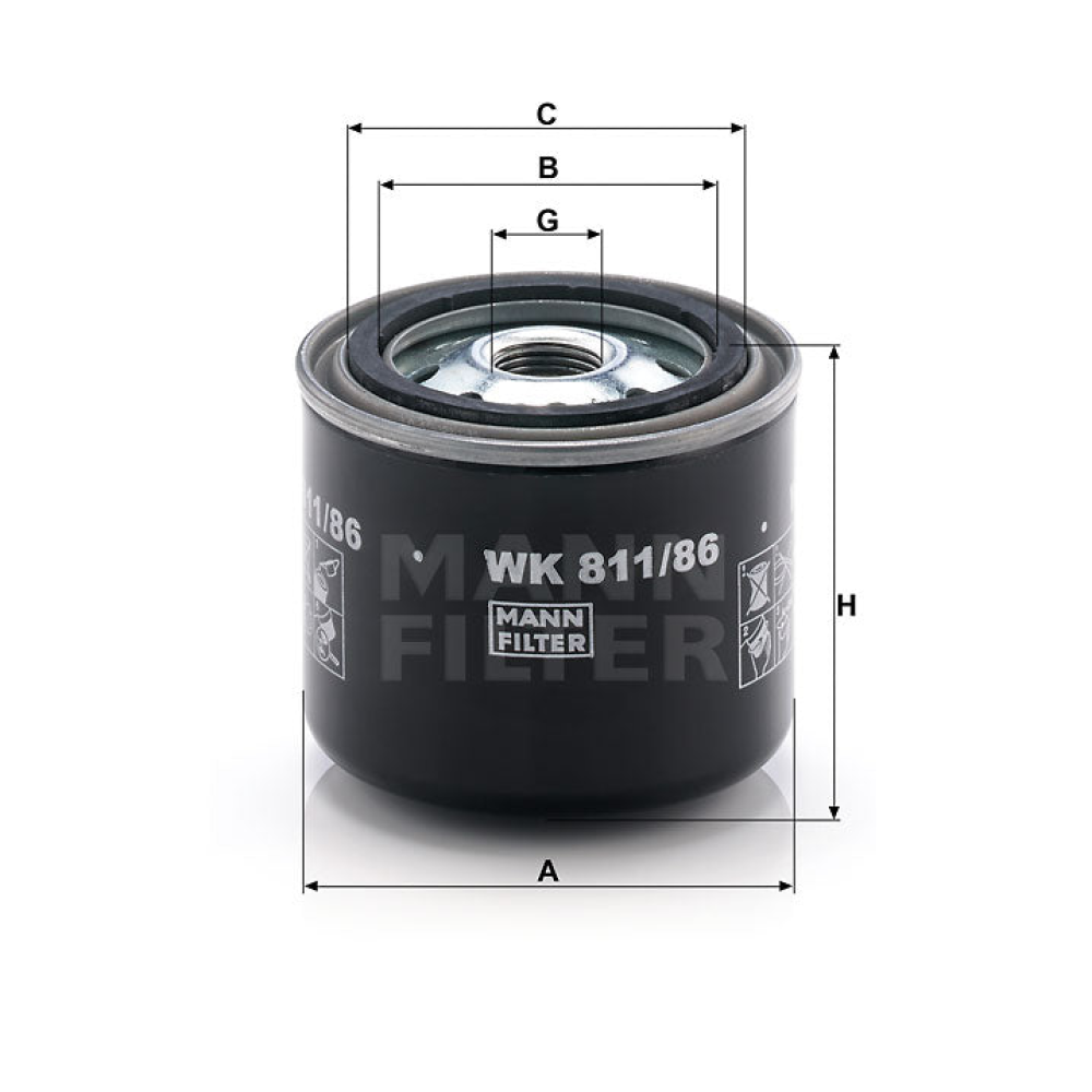 Kraftstofffilter Mann Hummel - WK 811/86 passend zu YANMAR