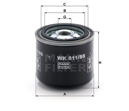Kraftstofffilter Mann Hummel - WK 811/86 passend zu JOHN DEERE