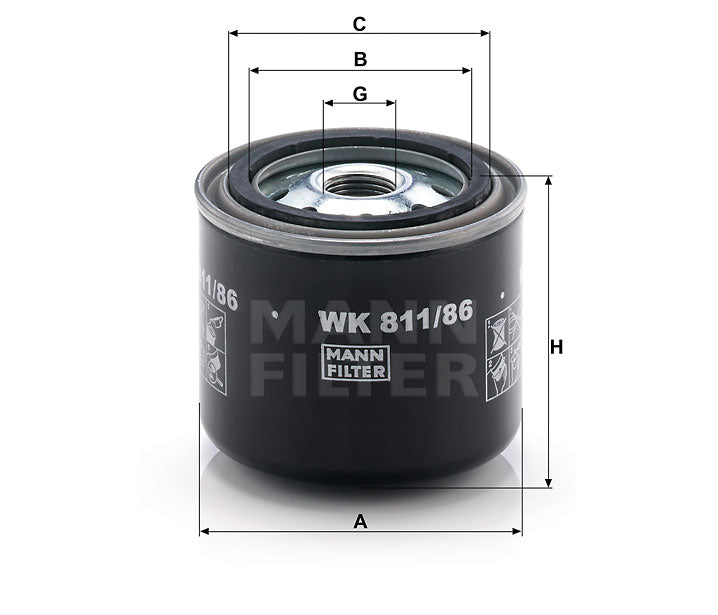 Kraftstofffilter Mann Hummel - WK 811/86 passend zu ATLAS COPCO