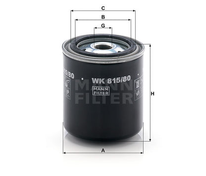 Kraftstofffilter Mann Hummel - WK 815/80 passend zu CASE/CASE IH
