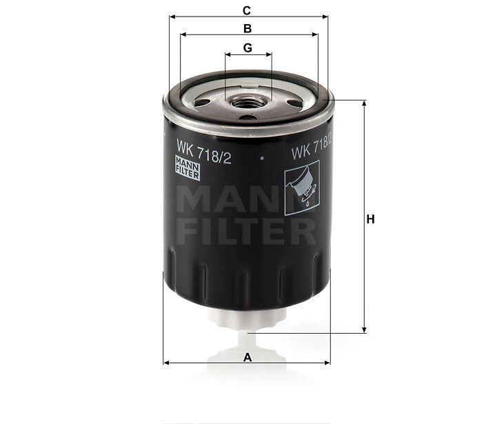Kraftstofffilter Mann Hummel - WK 718/2 passend zu BOBCAT