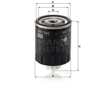 Kraftstofffilter Mann Hummel - WK 718/2 passend zu BOBCAT