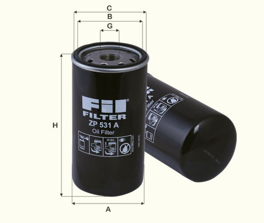 Ölfilter Fil Filter - ZP531A passend zu KOMATSU