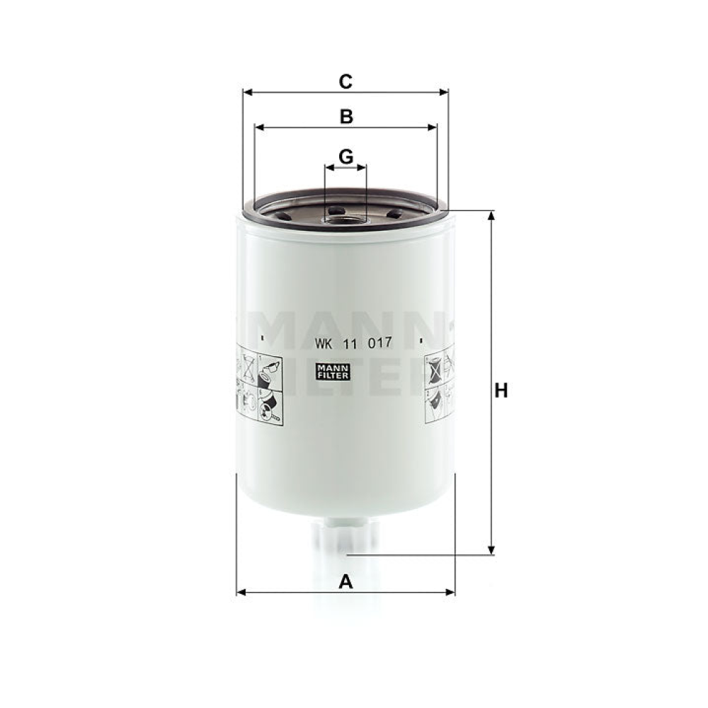 Kraftstofffilter Mann Hummel - WK 11 017 - Kraftstofffilter