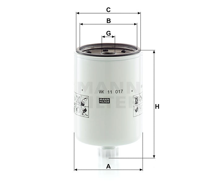 Kraftstofffilter Mann Hummel - WK 11 017 passend zu JOHN DEERE