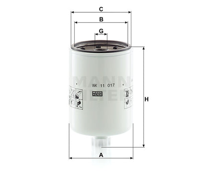 Kraftstofffilter Mann Hummel - WK 11 017 passend zu JOHN DEERE
