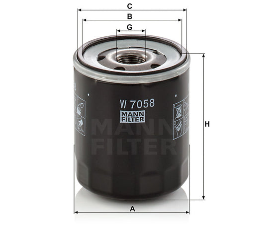 Ölfilter Mann Hummel - W 7058 passend zu CATERPILLAR