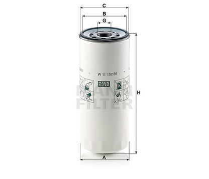 Ölfilter Mann Hummel - W 11 102/36 passend zu RENAULT VI