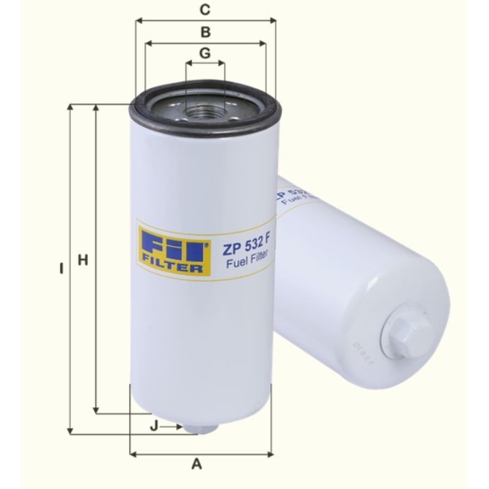 Kraftstofffilter Fil Filter - ZP532F passend zu KOMATSU