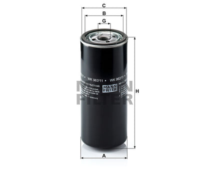 Kraftstofffilter Mann Hummel - WK 962/11 passend zu JOHN DEERE