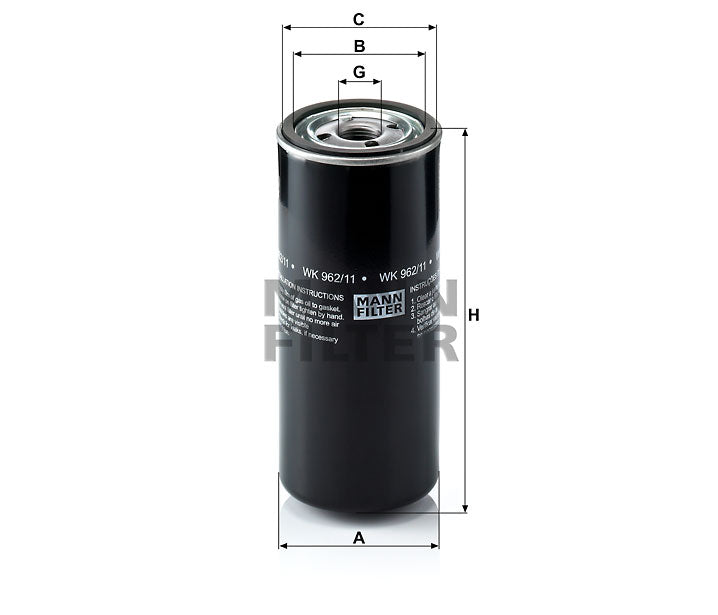Kraftstofffilter Mann Hummel - WK 962/11 passend zu BOMAG