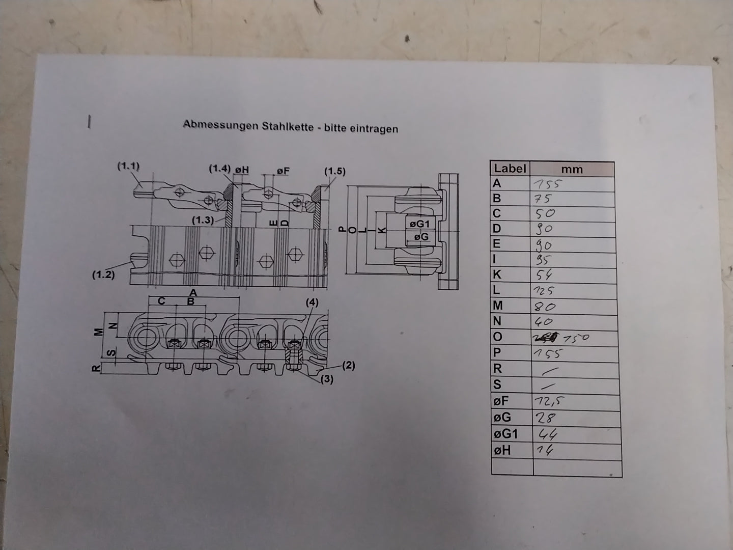 Bomag Laufwerkskette