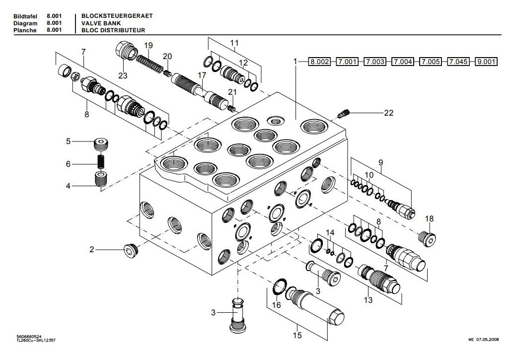 5606660525 STEUERBLOCK M6, passend u. a. für Terex TL310