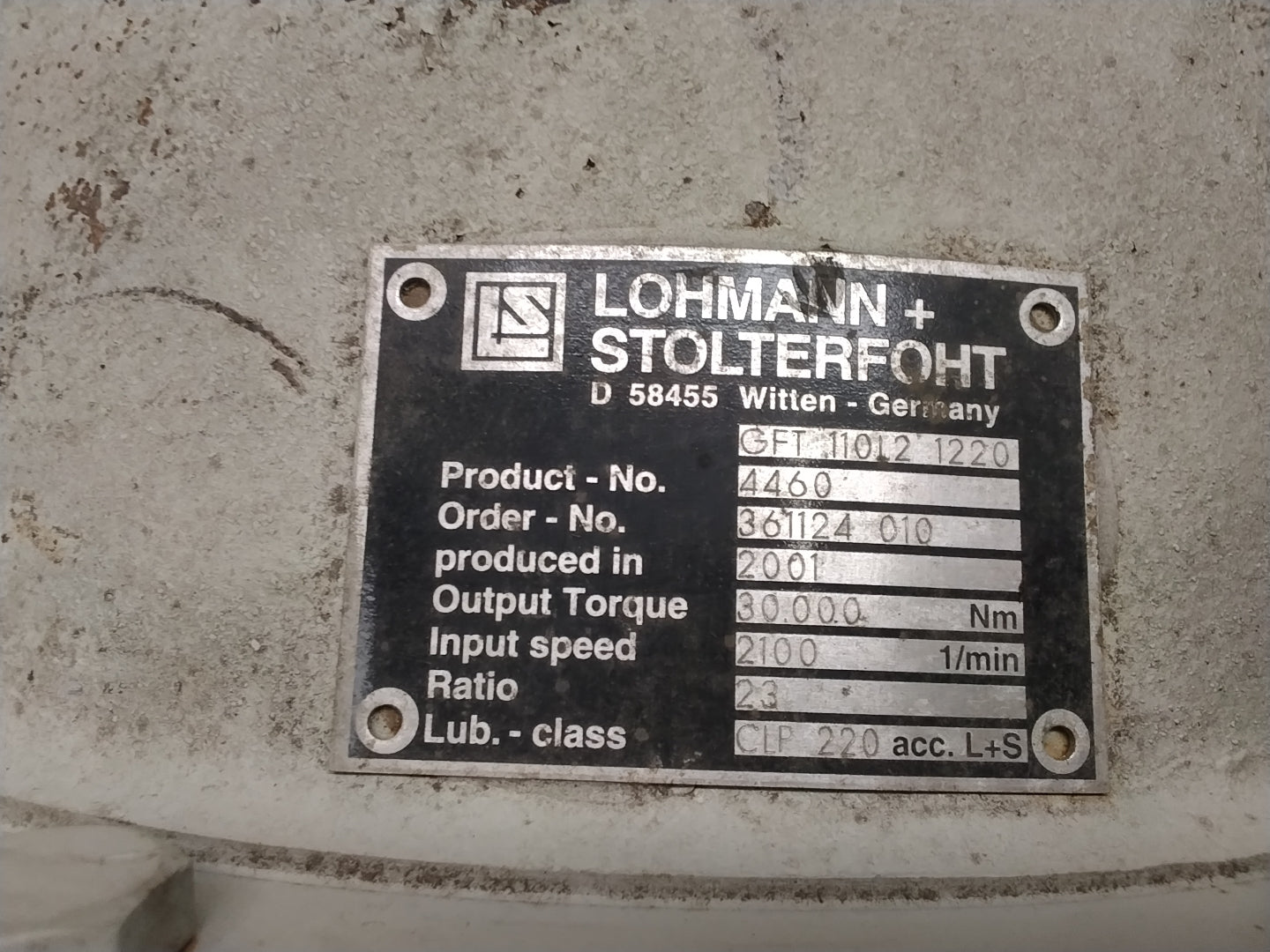 Lohmann+Stolterfoht Untersetzungsgetriebe 337035025