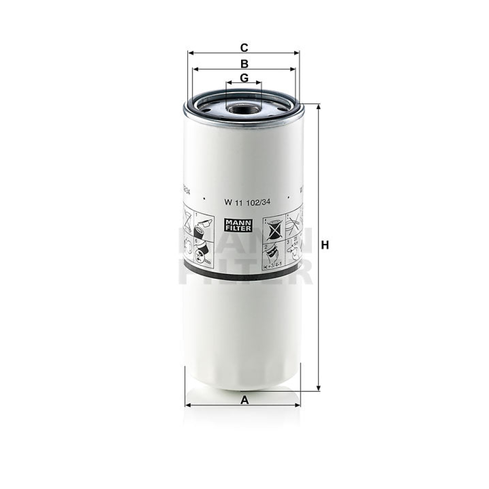 Ölfilter Mann Hummel - W 11 102/34 passend zu RENAULT VI