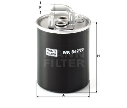 MANN WK 842/20 Kraftstoff-Leitungsfilter (Inline)